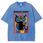Unisex Bauhaus Library Printed Washed Tee