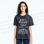 Unisex Meow-Tanic Printed Washed Tee