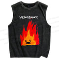 Unisex Vengeance Crab Printed Washed Tank Top