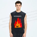 Unisex Vengeance Crab Printed Washed Tank Top