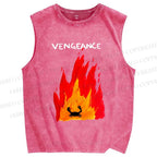 Unisex Vengeance Crab Printed Washed Tank Top