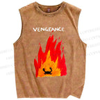 Unisex Vengeance Crab Printed Washed Tank Top