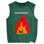 Unisex Vengeance Crab Printed Washed Tank Top