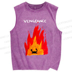 Unisex Vengeance Crab Printed Washed Tank Top