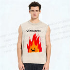 Unisex Vengeance Crab Printed Washed Tank Top