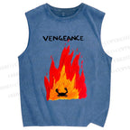 Unisex Vengeance Crab Printed Washed Tank Top