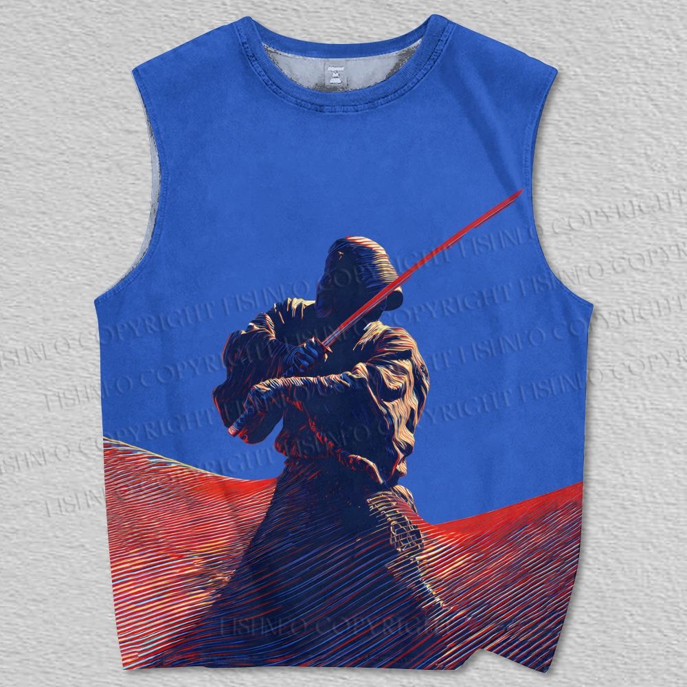 Unisex Silent Blade Meditation Printed Tank Top