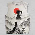 Unisex Face Demons Alone On Peaks Printed Tank Top