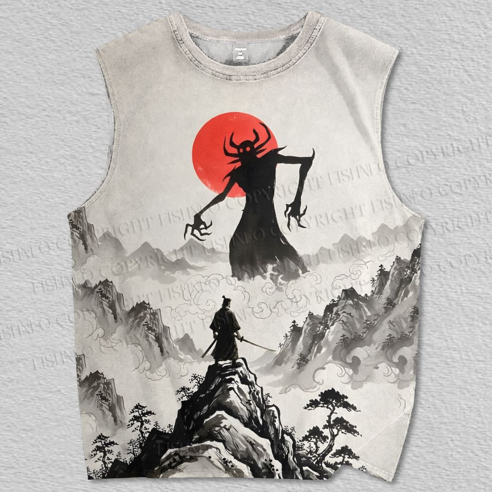 Unisex Face Demons Alone On Peaks Printed Tank Top