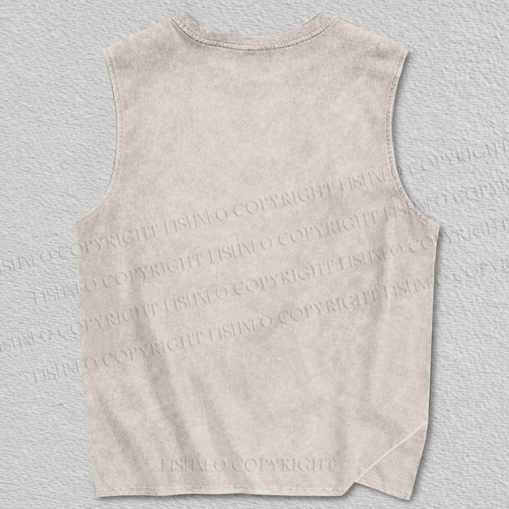 Unisex Face Demons Alone On Peaks Printed Tank Top