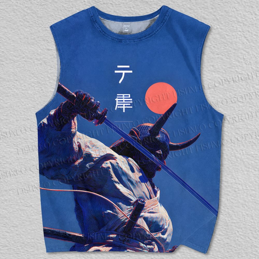 Unisex Oni Mask & Silent Honor Printed Tank Top