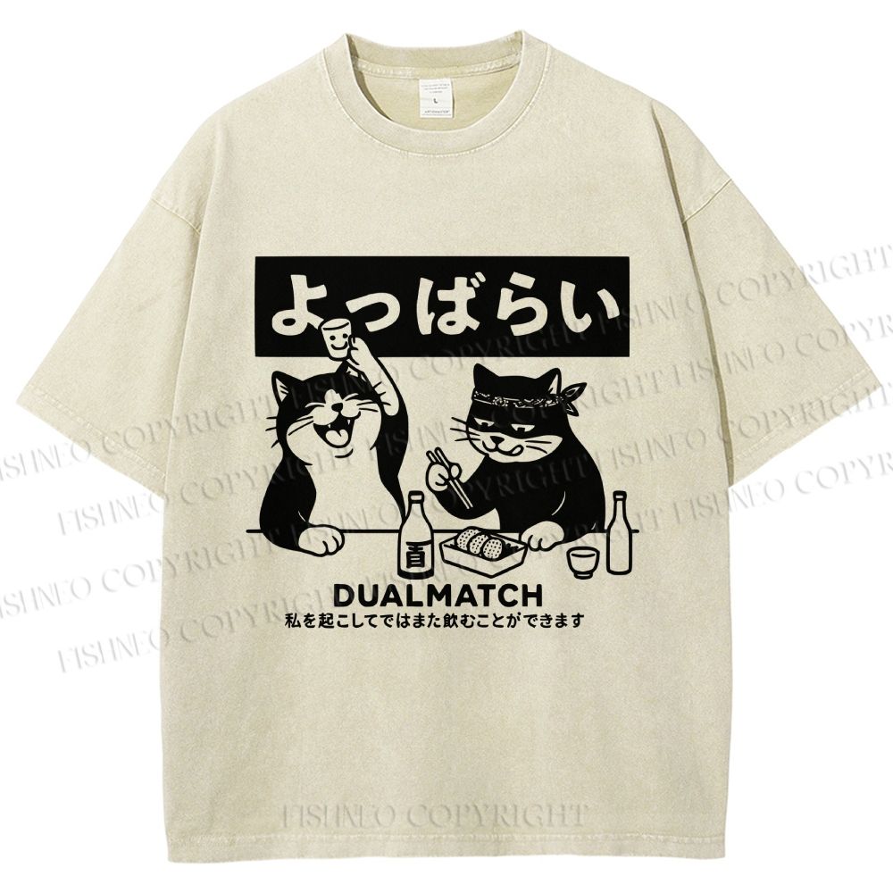 Unisex Drunk Nights With My Pal Printed Washed Tee