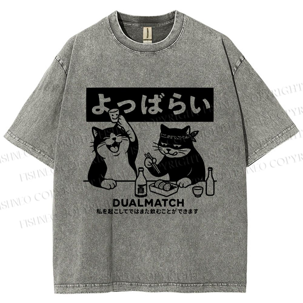 Unisex Drunk Nights With My Pal Printed Washed Tee