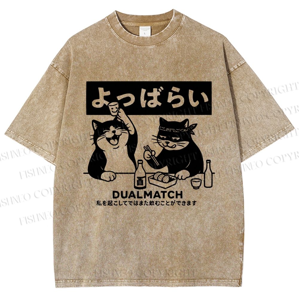Unisex Drunk Nights With My Pal Printed Washed Tee