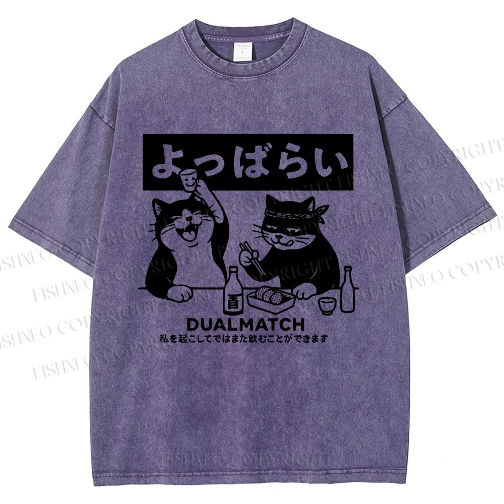 Unisex Drunk Nights With My Pal Printed Washed Tee