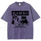 Unisex Drunk Nights With My Pal Printed Washed Tee