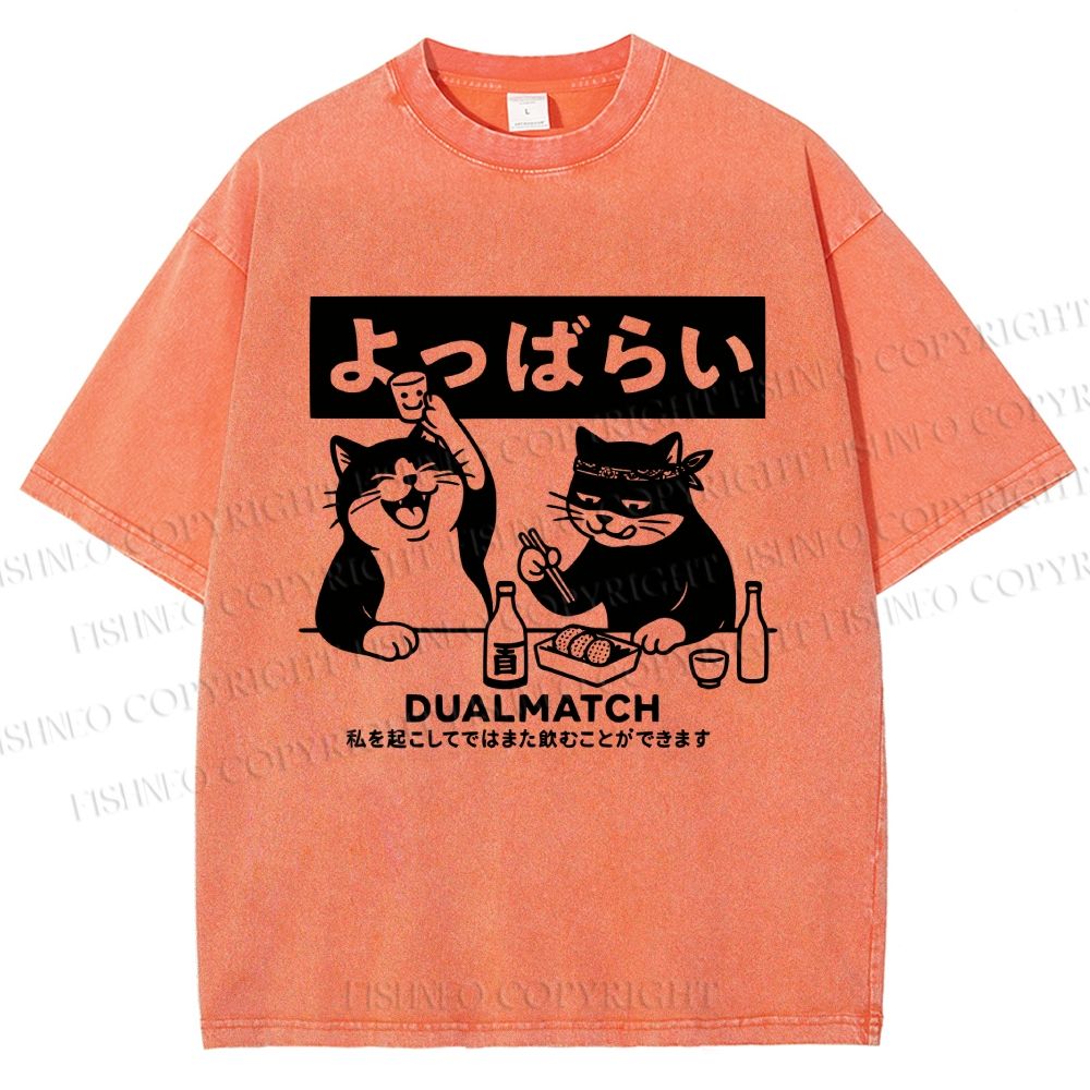 Unisex Drunk Nights With My Pal Printed Washed Tee