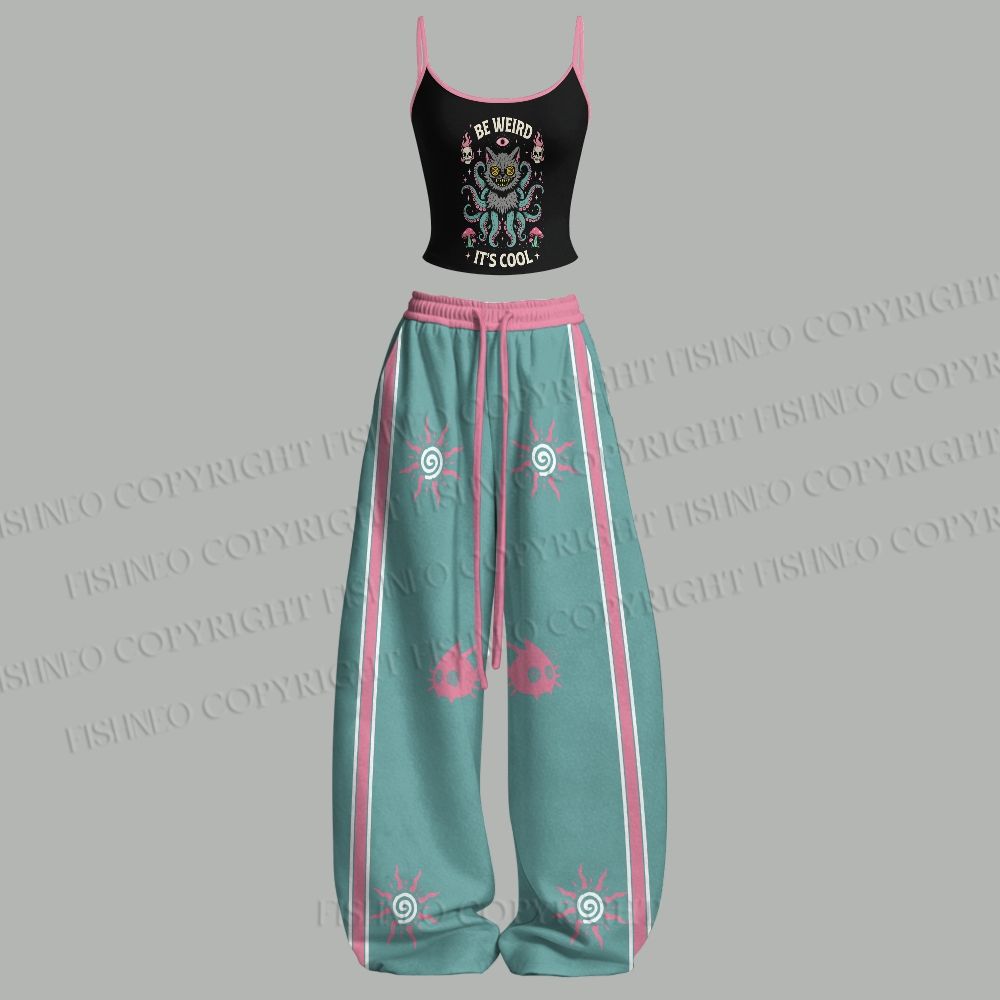 Be Weird It's Cool Octopus Cat Top & Elasticated Trousers Two-Piece Set