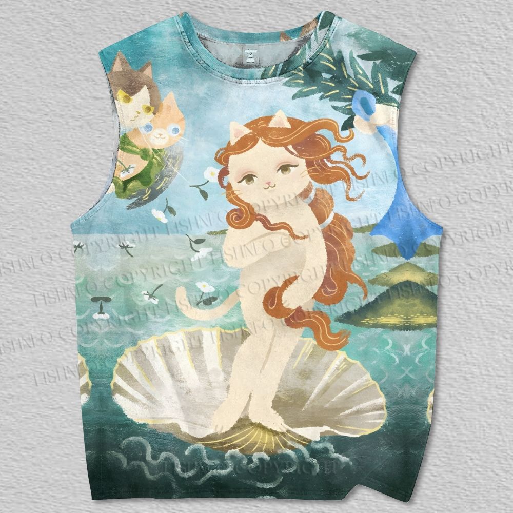 Unisex Venus - Cat Printed Tank Top