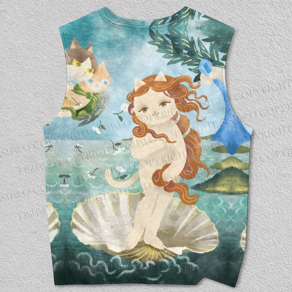 Unisex Venus - Cat Printed Tank Top