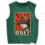 Unisex Obey The Hypnotoad Printed Washed Tank Top