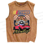 Unisex 8thwndr Racing Printed Washed Tank Top