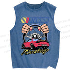 Unisex 8thwndr Racing Printed Washed Tank Top