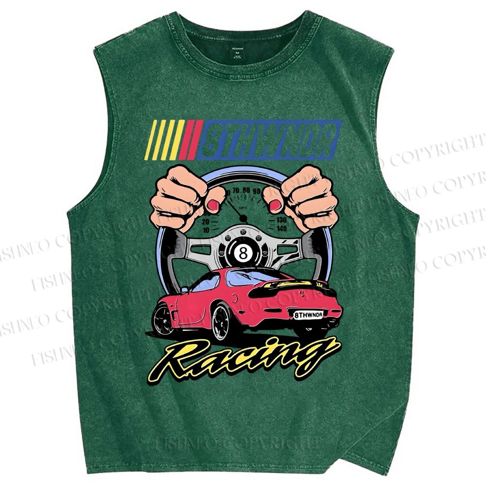 Unisex 8thwndr Racing Printed Washed Tank Top
