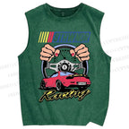 Unisex 8thwndr Racing Printed Washed Tank Top