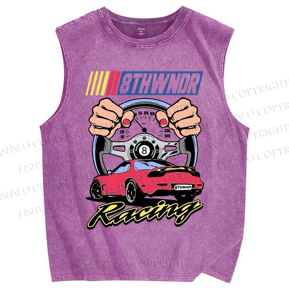 Unisex 8thwndr Racing Printed Washed Tank Top