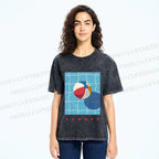 Unisex Beach Ball Summer Printed Washed Tee