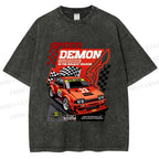 Unisex Speed Demon Printed Washed Tee