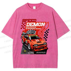 Unisex Speed Demon Printed Washed Tee