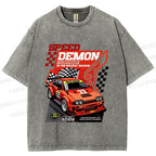 Unisex Speed Demon Printed Washed Tee