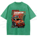 Unisex Speed Demon Printed Washed Tee