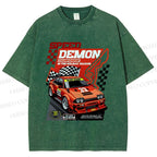 Unisex Speed Demon Printed Washed Tee
