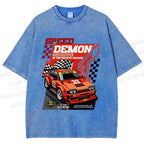 Unisex Speed Demon Printed Washed Tee