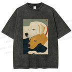 Unisex Dogs Printed Washed Tee