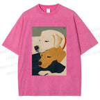 Unisex Dogs Printed Washed Tee