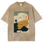 Unisex Dogs Printed Washed Tee
