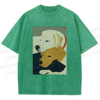 Unisex Dogs Printed Washed Tee