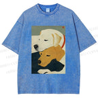 Unisex Dogs Printed Washed Tee