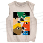 Unisex Everybody Say Hi Printed Washed Tank Top