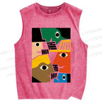 Unisex Everybody Say Hi Printed Washed Tank Top