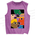 Unisex Everybody Say Hi Printed Washed Tank Top