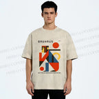 Unisex Bauhaus Monkey Printed Washed Tee