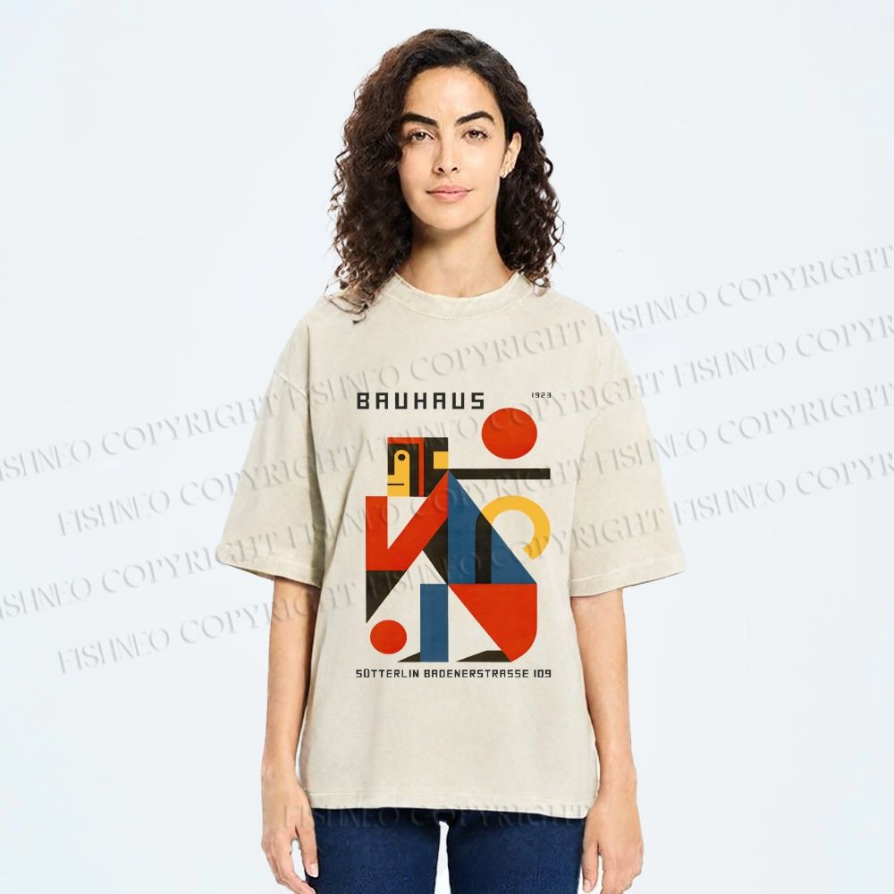 Unisex Bauhaus Monkey Printed Washed Tee