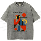 Unisex Bauhaus Monkey Printed Washed Tee