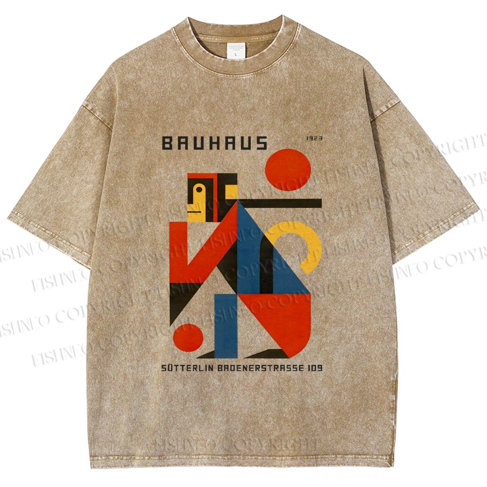 Unisex Bauhaus Monkey Printed Washed Tee