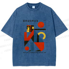 Unisex Bauhaus Monkey Printed Washed Tee